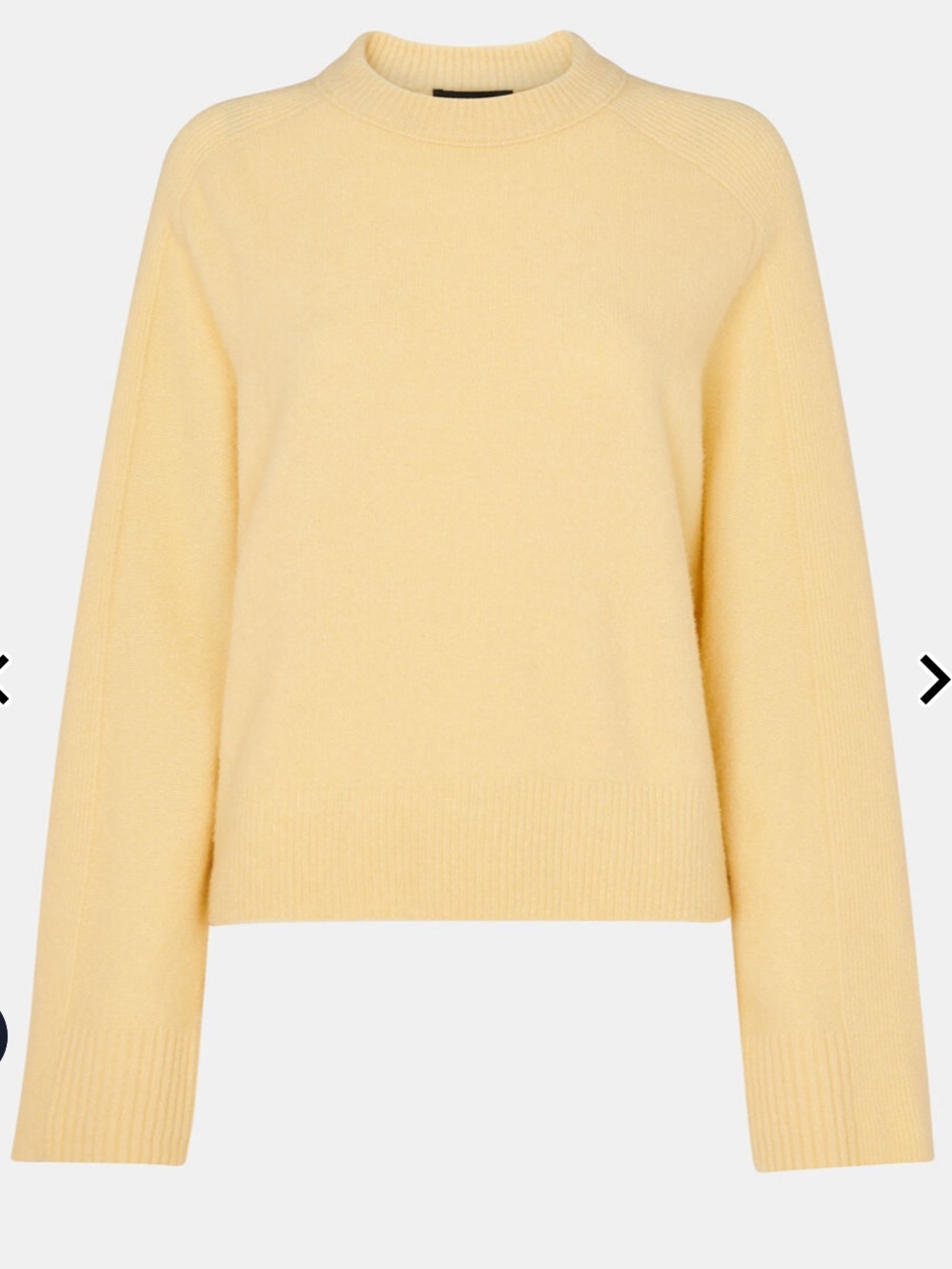 Whistles Yellow Alana Wool Mix Crew Neck Sweater - XS